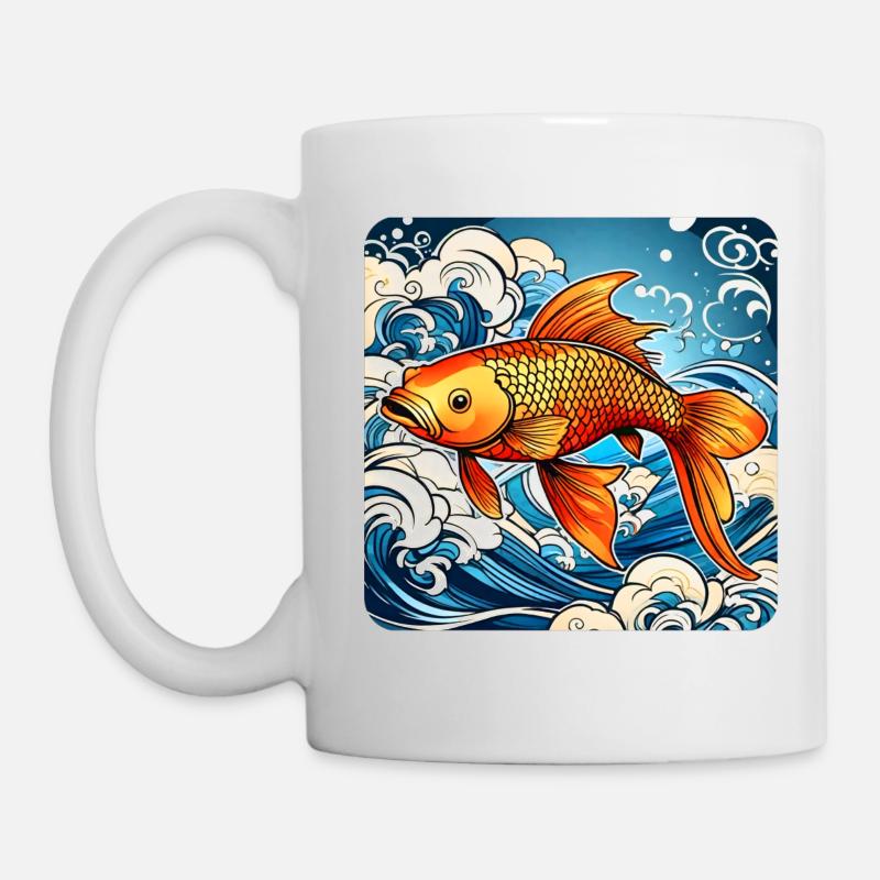 Asian Koi Carp - Mug - white