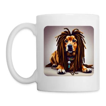 Cool dog with dreadlocks - Mug - white - Left