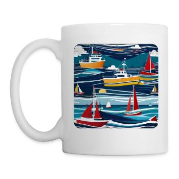 Bateaux et navires - Mug blanc - blanc - Gauche