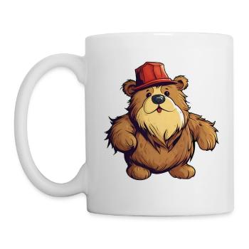 Mignon ébouriffé ours en peluche grand-père - Mug blanc - blanc - Gauche