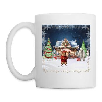 Verrücktes Weihnachtscafé - Tasse - Weiß - Links
