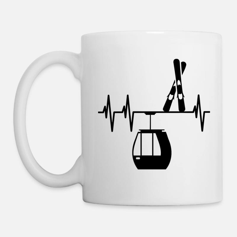 Ski Heartbeat - Tasse - Weiß