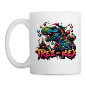 Tree Rex Decorated Dino Rocks Christmas - Mug - white - Left