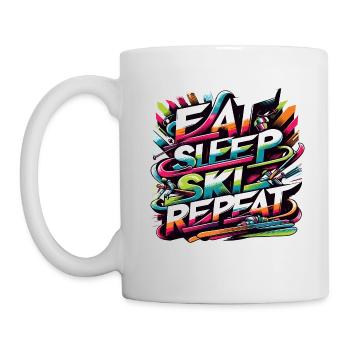 Eat Sleep Ski Repeat Ski Enthusiast Life Cycle - Mug - white - Left