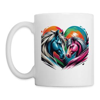 Pferdeliebe verliebte Pferde Herz Graffiti Style - Tasse - Weiß - Links