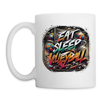 Manger Dormir Volley-ball Répéter le rythme de la vie - Mug blanc - blanc - Gauche