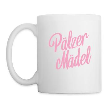 Pälzer Mädel Pfälzerin Pfalz Heimat Liebe Dialekt - Tasse - Weiß - Links