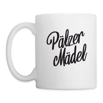 Pälzer Mädel Pfälzerin Pfalz Heimat Liebe Dialekt - Tasse - Weiß - Links