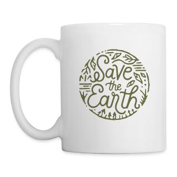 Save the earth Sauver la planète - Mug blanc - blanc - Gauche