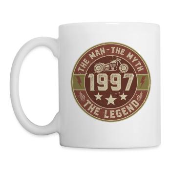 1997 Vintage Man Myth Legend Motorcycle Biker - Mug - white - Left