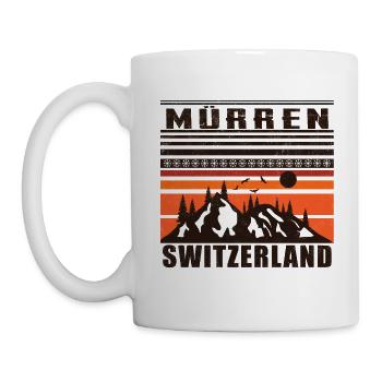 Mürren Switzerland Rétro Coucher De Soleil Ski 80s - Mug blanc - blanc - Gauche