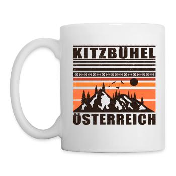 Kitzbühel Austria Retro Sunset Ski 80s - Mug - white - Left
