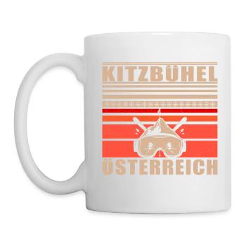 Kitzbühel Austria Retro Sunset Ski 80s - Mug - white - Left