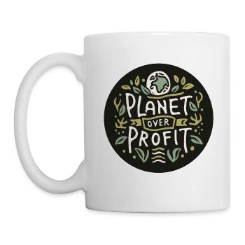 Planet over profit sauver la planète - Mug blanc - blanc - Gauche