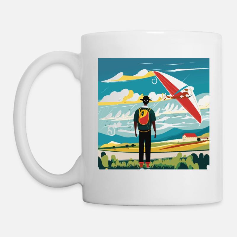 GuyWatchingPlanesSechs - Tasse - Weiß
