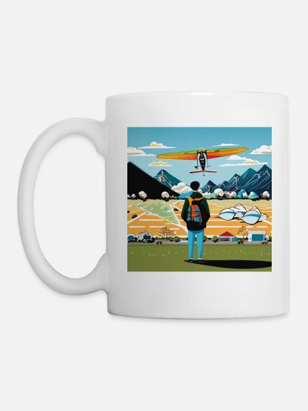 GuyWatchingPlanesQuatre - Mug blanc - blanc