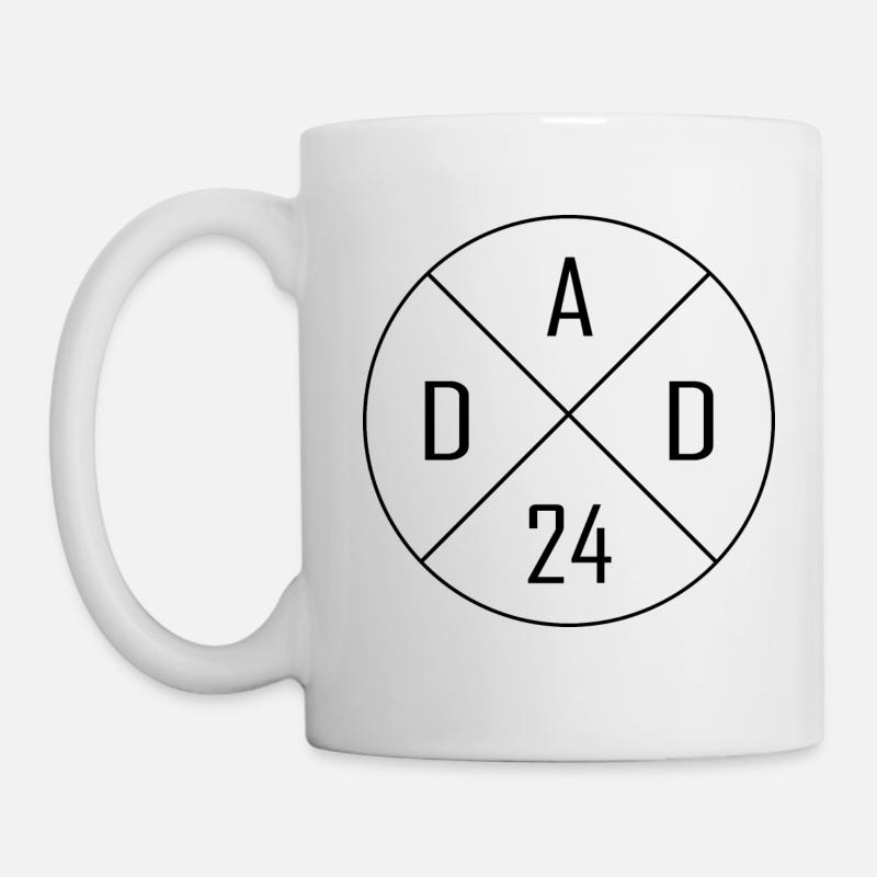 Papa 24 cercle Croix Design - Mug blanc - blanc