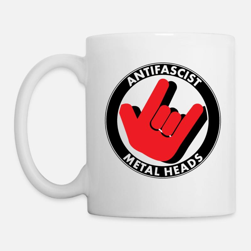 ANTIFASCIST METAL HEADS - Mug - white
