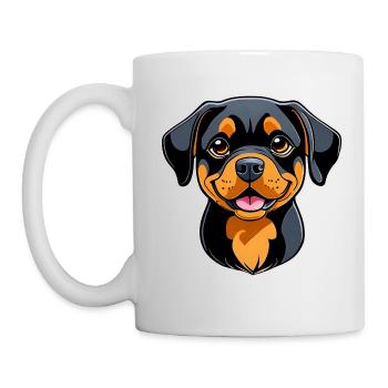 Niedlicher Rottweiler im Comic Style - Tasse - Weiß - Links