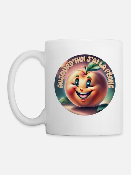 Aujourd'hui j ai la pêche - Mug blanc - blanc