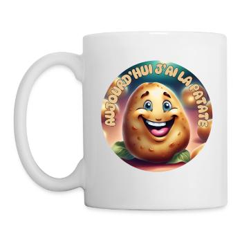 Aujourd'hui j ai la patate - Mug blanc - blanc - Gauche