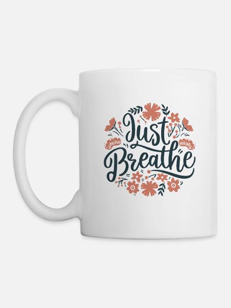 Breathing meditation yoga calming anxiety - Mug - white