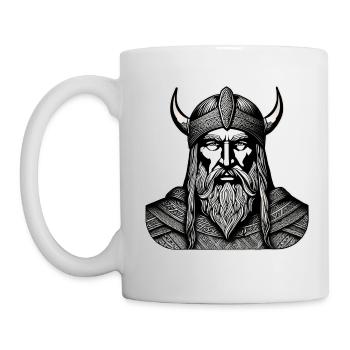 Fier guerrier viking germanique - Mug blanc - blanc - Gauche