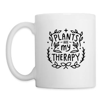 Les plantes sont ma thérapie humour jardinier - Mug blanc - blanc - Gauche