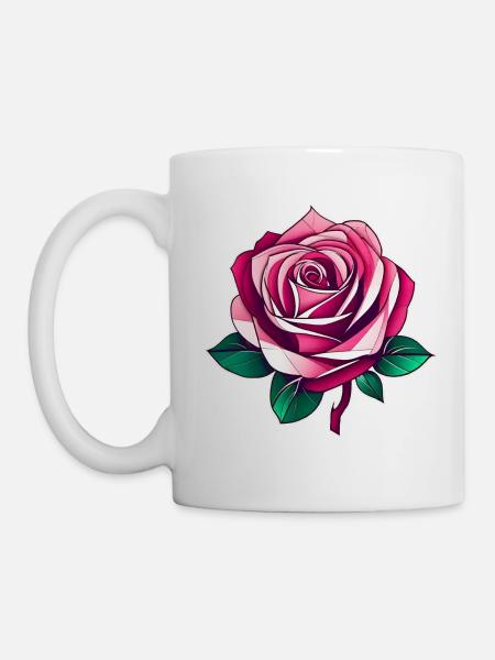 Rosa Rose III - Tasse - Weiß