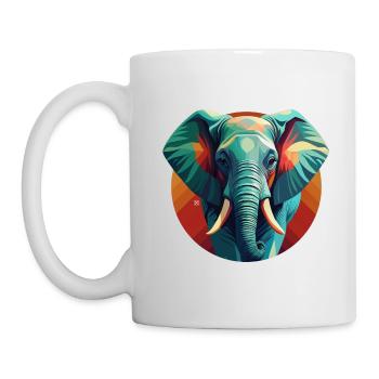 Elefant - Tasse - Weiß - Links