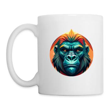Gorilla - Tasse - Weiß - Links
