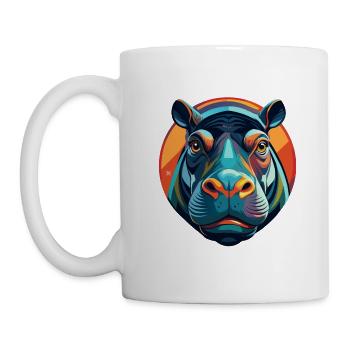 Nilpferd - Tasse - Weiß - Links