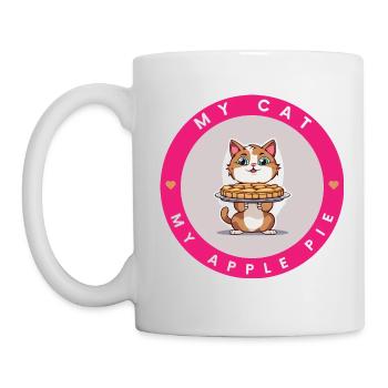 Tarte aux pommes sur un chat en écaille de tortue - Mug blanc - blanc - Gauche