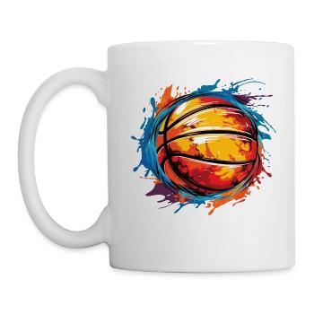 Streetball art with a basketball - Mug - white - Left