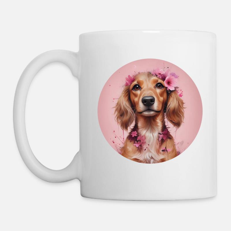 Teckel rose - Mug blanc - blanc