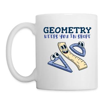 Geometry Keeps You in Shape - Funny Math Humor - Mug - white - Left