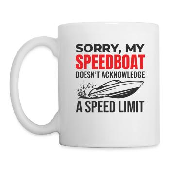 Speedboat Racing Humor for Boating Enthusiasts - Mug - white - Left