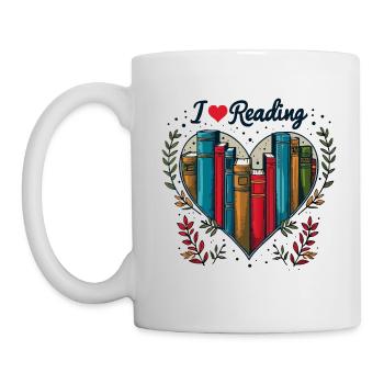 I Love Reading Bookworm Heart - Mug - white - Left