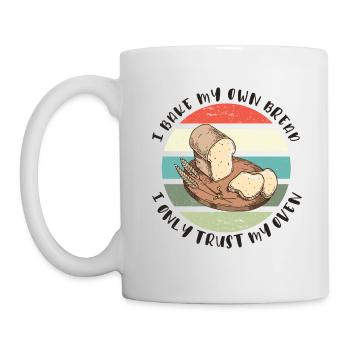 I Bake My Own Bread – I Only Trust My Oven - Mug - white - Left