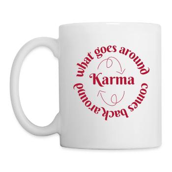 KARMA Flow – What goes around comes around - Tasse - Weiß - Links