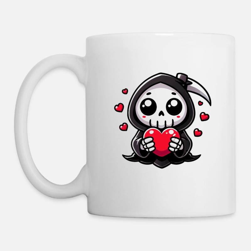 Mignon Faucheuse avec coeur - Mug blanc - blanc