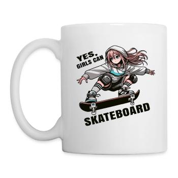 , les filles peuvent patiner - Skating Girls - Mug blanc - blanc - Gauche
