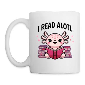 J’ai lu Alotl - Cute Axolotl Bookworm - Mug blanc - blanc - Gauche