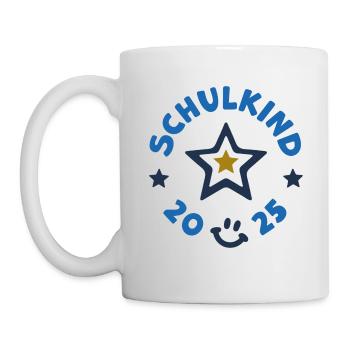 Schulkind 2025 Einschulung Schulanfang Erstklassig - Tasse - Weiß - Links