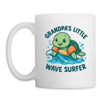 Grandpa's Little Wave Surfer Cute Turtle - Mug - white - Left