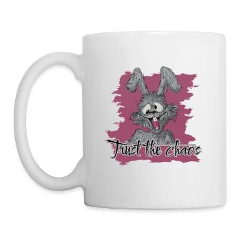 Faites confiance au lapin drôle de Chaos avec un message - Mug blanc - blanc - Gauche