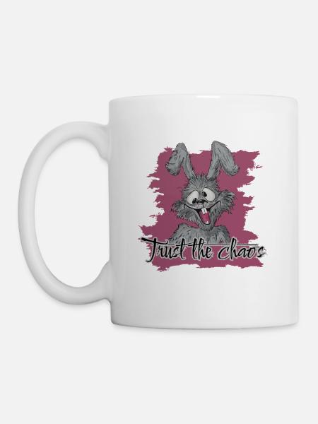 Trust the Chaos-funny bunny with message - Mug - white