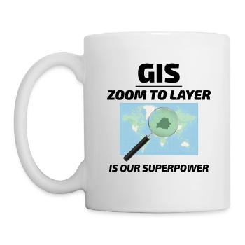 GIS Zoom to Layer Mapping Geospatial Tech - Tasse - Weiß - Links
