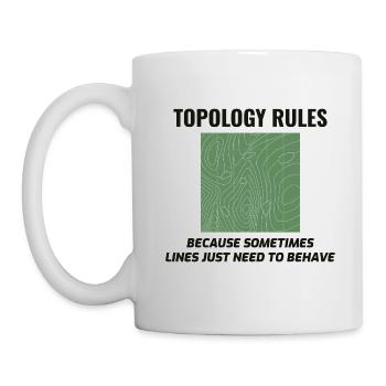 Topology Rules GIS Humor Cartography - Mug - white - Left