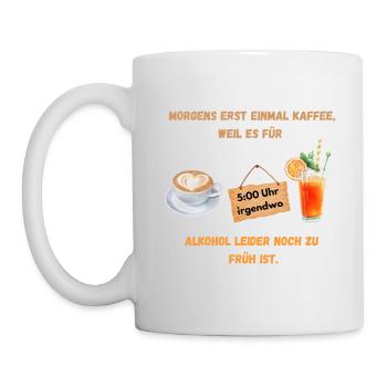 Tasse Kaffee und Cocktail - Tasse - Weiß - Links
